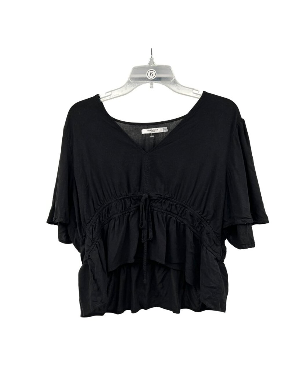 Piazza Italia Womens Crop Top Lightweight Short Sleeve Black Size XL
